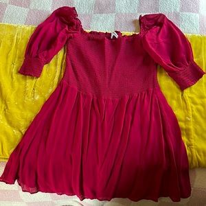 Raspberry reformation mini dress